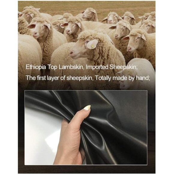 Men's Black Luxury Italian Sheepskin Fleece Lining Leather Dress Driving Gloves - Picture 2 of 7
